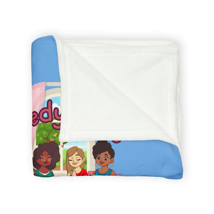 Greedy Girl Soft Blanket Light Blue