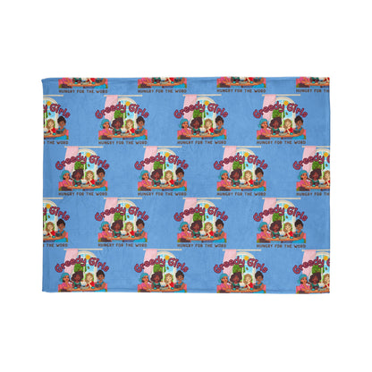 Greedy Girl Soft Blanket Light Blue