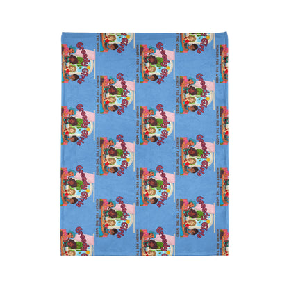 Greedy Girl Soft Blanket Light Blue