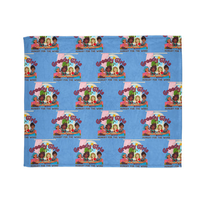Greedy Girl Soft Blanket Light Blue