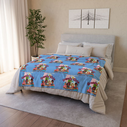 Greedy Girl Soft Blanket Light Blue