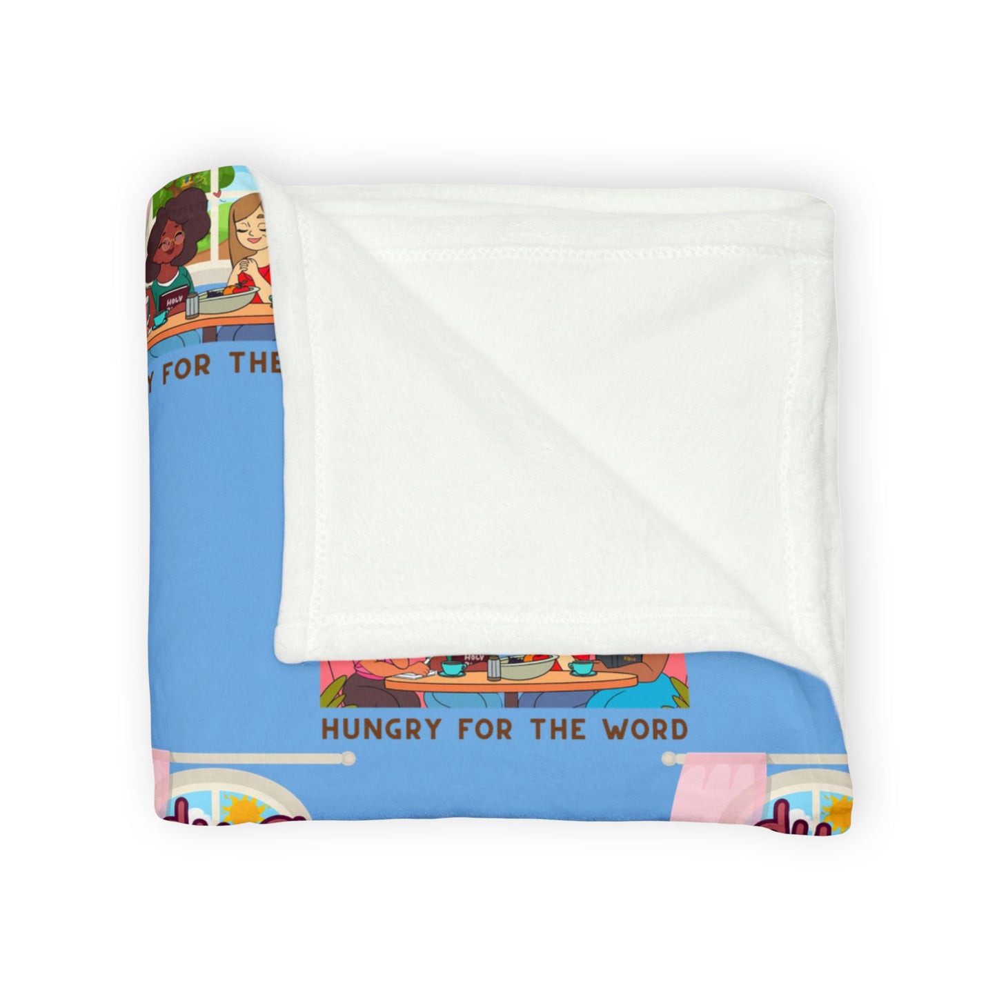 Greedy Girl Soft Blanket Light Blue