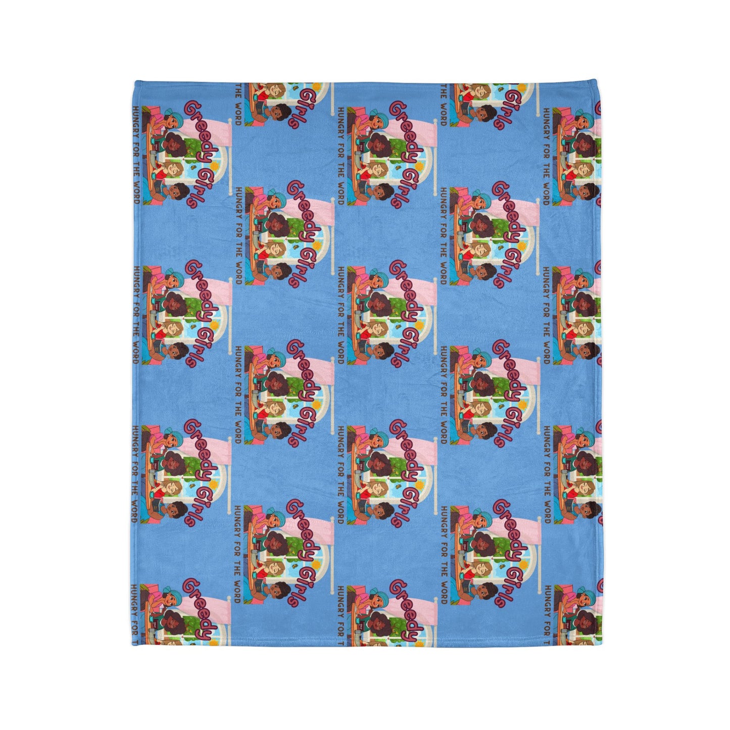 Greedy Girl Soft Blanket Light Blue
